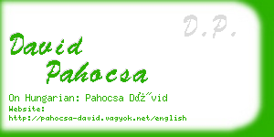 david pahocsa business card